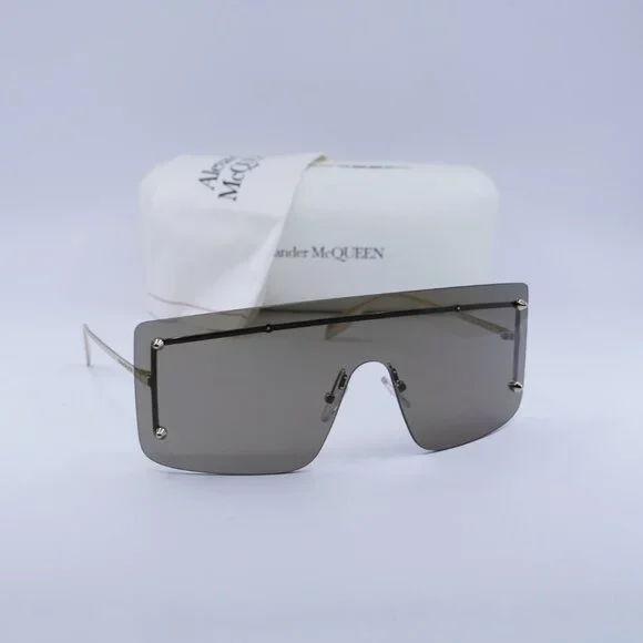 Final Price! Alexander McQueen AM0412S 002 Gold/Brown Sunglasses - Picture 6 of 11